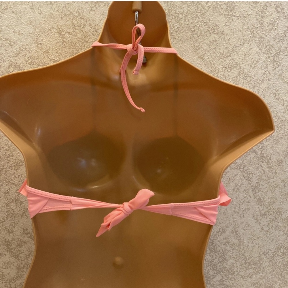 Peach Ruffle Halter Bikini Top - Picture 6 of 12